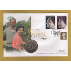 Westminster/Mercury - 20th November 1997 - `H.M Queen Elizabeth ll Golden Wedding Anniversary` - United Kingdom Coin/Stamp Cover