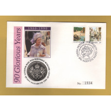 Westminster/Mercury - 4th August 1990 - `H.M Queen Elizabeth The Queen Mother - 90th Birthday` - Guernsey Coin/Stamp Cover