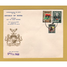 Republic Of Biafra - Official First Day of Issue Cover - First Ever Stamps Cover - `Enugu 5th February 1968` - Postmark - Unaddressed Envelope