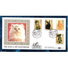 Benham - FDC - 23rd January 1990 - `The R.S.P.C.A. 150th Anniversary - Cat World - Official Cover` - BLCS 49 - First Day Cover