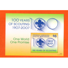 Grenada, Carriacou & Petite Martinique - Single Stamp Miniature Sheet - `100 Years Of Scouting 1907-2007` Issue - 2007 - Mint Never Hinged