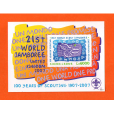 Sierre Leone - Single Stamp Miniature Sheet - `21st Century Jamboree United Kingdom 2007` Issue - 2007 - Mint Never Hinged 