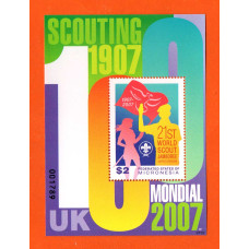Micronesia - Single Stamp Miniature Sheet - `Scouting 1907-2007 Mondial 100 UK` Issue - 2007 - Mint Never Hinged