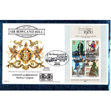 Benham - FDC - 24th October 1979 - `Sir Roland Hill - London & Brighton Railway Company` Miniature Sheet Cover - BOCS 16 - First Day Cover