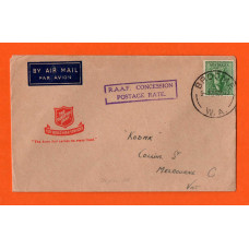 Air Mail Cover - `Broome ? ? ? W.A` - Postmark - `R.A.A.F Concession Postage Rate` - Frank - 4d Koala Stamp - Salvation Army Cachet