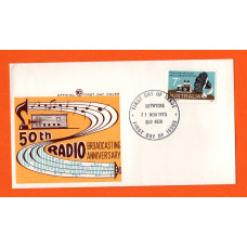 WCS Official Cover - FDC - `First Day Of Issue Lutwyche 21 NOV 1973 Qld 4030` - Postmark - Single 7c Radio Broadcasting Stamp