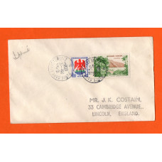 Independent Cover - `Paris Gare D`Austerlitz 28-12-1959` Postmark - 1958 2f Coat of Arms and 1957 8f Landscapes Stamps