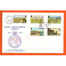 Isle Of Man - FDC - 1980 - `Royal Geographical Society` Post Office Issue - Official First Day Cover