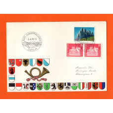 Cantons of Switzerland Cover - `3801 Jungfraujogh 3454m 3.6.70 - 15` Postmark - Single 20c 1969 Swiss Alps & 2x 5c 1968 Definitive Stamps