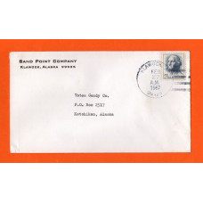 Independent Cover - `Klawock AK FEB 27 1967 99925` Postmark - 1963 5c George Washington Stamp