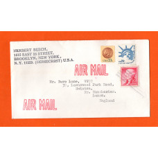 Independent Envelope - Unknown Postmark - 1954/73 2c Thomas Jefferson, 1978 13c Indian Head Penny, 16c Statue of Liberty Stamps