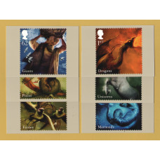 U.K - PHQ Cards - 324 Set - Issued 16th June 2009 - 6 Stamp Cards - Mythical Creatures Issue - Unused