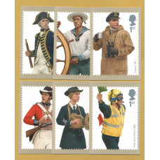 U.K - PHQ Cards - 327 Set - Issued 17th September 2009 - 6 Stamp Cards - Royal Navy Uniform Issue - Unused