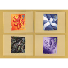 U.K - PHQ Cards - D12 Set - Issued 8th June 1999 - 4 Stamp Cards - Scottish Definitive Issue - Unused