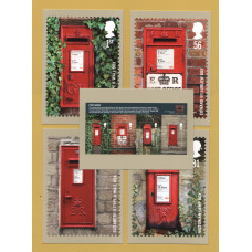 U.K - PHQ Cards - 326 Set - Issued 18th August 2009 - 4 Stamp Cards + 1 Overview Card - Post Boxes Issue - Unused