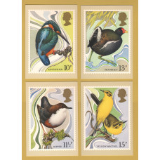 U.K - PHQ Cards - 41 Set - Issued 16th January 1980 - 4 Stamp Cards - Birds Issue - Unused