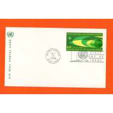 Air Mail Postal Card - FDI - 31st May 1968 - `United Nations - New York` - Postmark - 13 Cent Pre-Printed Stamp 