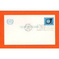 Air Mail Postal Card - FDI - 8th Jan 1969 - `United Nations - New York` - Postmark - 5 Cent Pre-Printed Stamp