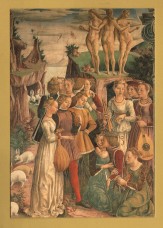 `Allegory of April - Triumph of Venus - East Wall by Francesco Del Cossa` - Postally Unused - 1997 - A.C.ES. s.n.c. Postcard.