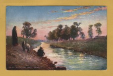 `Picturesque Egypt - `On An Irrigation Canal, Cairo` - Oilette - 7201` - Postally Unused - Raphael Tuck & Sons Postcard.