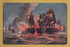 `Deeds Of British Heroism Series - `Twas In Trafalgar Bay, October 21st 1805` - Oilette - 9132` - Postally Unused - Raphael Tuck & Sons Postcard.