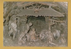 `The Crib work of Federico Brandani in Church of S.Gluseppe - Urbino` - Postally Unused - Pama Graphicolor Postcard.
