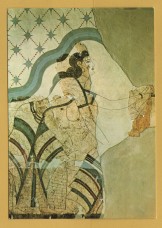 `Athens National Museum - THERA, From the Room of `the Ladies` (about 1500 B,C.)` - Postally Unused - Hannibal Postcard.