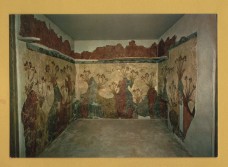 `Athens - National Arch. Museum - The Fresco of the Spring, Found at Thera` - Postally Unused - B.Isaiah Postcard.