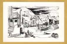 `Polperro Harbour by Frederick T.W.Cook c1940s` - Postally Unused - Unknown Producer.