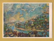 `LYON,1927 by Oskar Kokoschka` - Postally Unused - Gallerie Welz Salzburg Postcard.