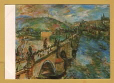 `Charles Bridge and Hradcany Castle in Prague,1935 by Oskar Kokoschka` - Postally Unused - CTK Postcard.