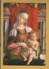 `Madonna and Child,1473 by Carlo Crivelli` - Postally Unused - Project Open Churches Postcard.