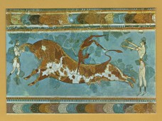 `Heraklion Museum - `The Bull Sports` - Fresco from Knossos (after 1500 B.C)` - Postally Unused - Hannibal Postcard.