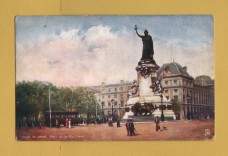 `Wide Wide World Series-Paris - `Ville De Paris, Place de la Republique` - Oilette - 7168` - Postally Unused - Raphael Tuck & Sons Postcard.