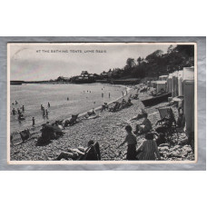`At The Bathing Tents, Lyme Regis` - Postally Used - Lyme Regis 9th ? 19?? - Postmark - E.T.W Dennis & Sons Postcard