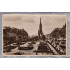`Princes Street Looking West, Edinburgh` - Postally Used - Edinburgh 5th June 1936 Postmark - Valentine`s Postcard