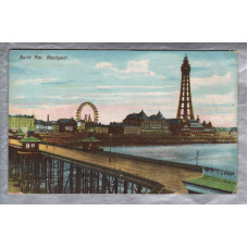 `North Pier. Blackpool` - Postally Used - Blackpool 7th September 1906 - Postmark - Coronation Series Postcard