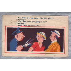 ` "Hi! What Are You Doing With That Girl?....` - Postally Used - Barry 6th August 1946 - Postmark - D.Constance Ltd Postcard