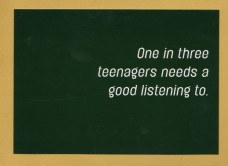 `One in Three Teenagers Needs a Good Listening To - We Can All Be Samaritans` - Postally Unused - Boomerang Media Postcard.