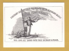 `1980 Stamp Collecting Magazine - Envelope Design Postcards - 3.Myers & Co. of London 1840s Design` - Postally Unused - Stamp Collecting Magazine Postcards.