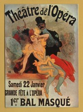 `Theatre de l`Opera - 1st Masquerade Ball` - Postally Unused (although there is a message to rear) - F.Nugeron Postcard.