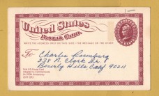 `Clock Auction - The Auction House - Santa Ana - c1973` - Postally Unused - United States Postal Card 