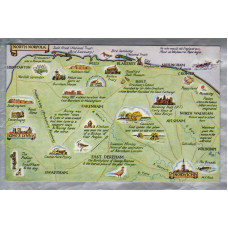 `North Norfolk` - County Map - Postally Unused - J.Salmon Ltd Postcard