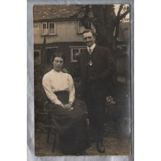 Couple Posing For The Camera - Postally Unused - c1900`s - Unknown Producer