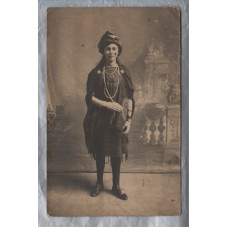 Young Woman Posing for a Studio Photograph - c1900`s - Postally Unused - Unknown Producer