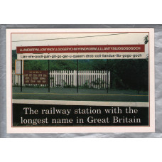 `The railway station with the longest name in Great Britain` - Llanfairpwllgwyngyllgogerychwyrndrobwllllantysiliogogogoch - Postally Unused - John Hinde Ltd Postcard