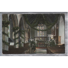 `2563 Clovelly Church, Interior` - All Saints Church - Postally Used - ? Postmark - Pictorial Stationary Co. Ltd Postcard