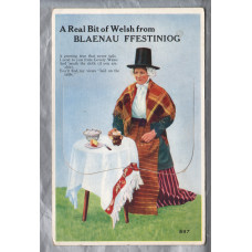 `A Real Bit of Welsh from Blaenau Ffestiniog` - Postally Unused - Valentine`s Novelty Postcard - c1950`s