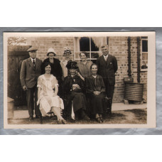 Group Real Photograph Posing in the Garden - Postally Unused - Kodak Ltd Postcard - c1920`s