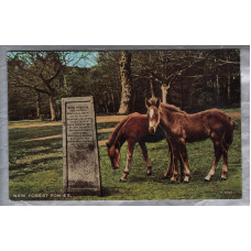 `New Forest Ponies` - Rufus Stone - Hampshire - Postally Unused - Valentine`s Postcard.